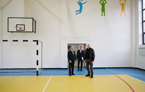 Prezident İlham Əliyev Şamaxı Avropa liseyinin yeni binasının açılışında iştirak edib