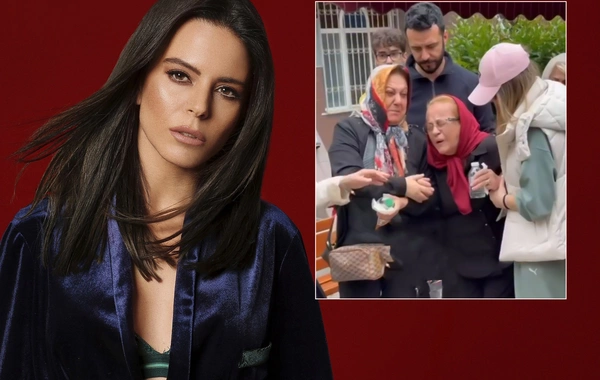 Simge Sağının 45 yaşlı bacısının yas mərasimindən GÖRÜNTÜLƏR