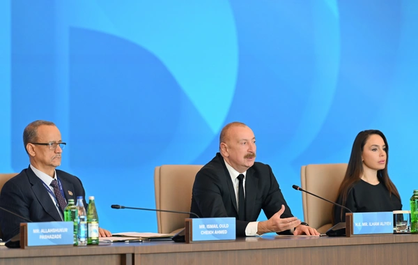 Prezident İlham Əliyev VII Ümumdünya Mədəniyyətlərarası Dialoq Forumunun açılışında çıxış edib