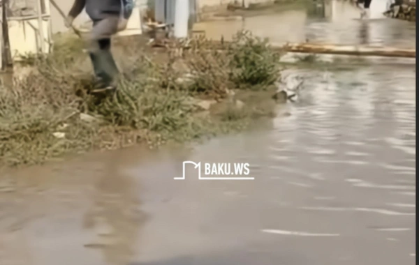 Sumqayıtda su fontan vurdu
