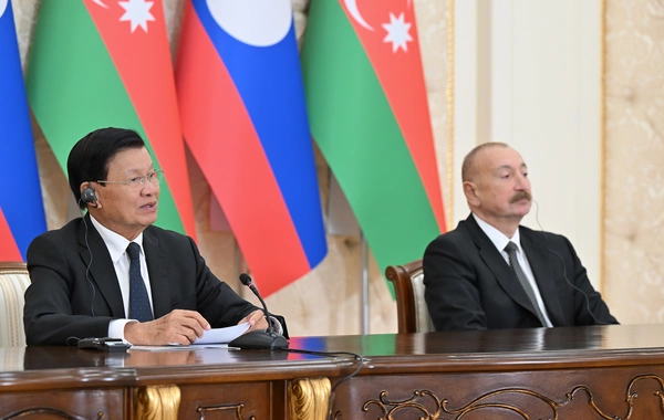 Azərbaycan və Laos prezidentləri mətbuata bəyanatlarla çıxış ediblər