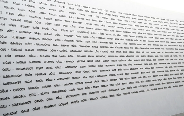 Bu gün açılan Zəfər Muzeyinin bir divarına şəhidlərimizin adları HƏKK OLUNUB