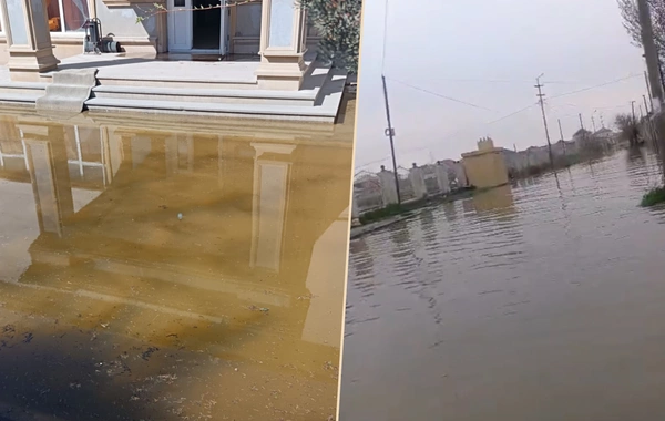 Ramanada məktəbin ərazisi su altında qalıb - Şagirdlər üçün TƏHLÜKƏ