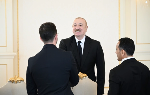 İlham Əliyev Avropa çempionatında komanda hesabında çempion olan güləşçiləri qəbul edib