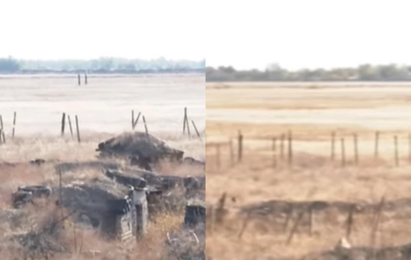 Düşmənin bir top atəşi ilə viran qalan postundan GÖRÜNTÜLƏR