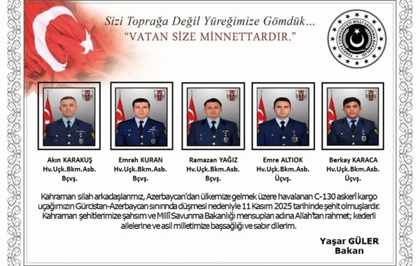 Türkiyə Milli Müdafiə Nazirliyi təyyarə qəzasında 20 hərbçinin öldüyünü təsdiqləyib