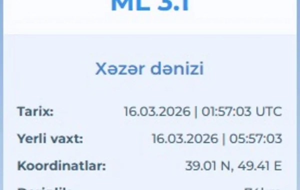 Xəzər dənizində zəlzələ olub