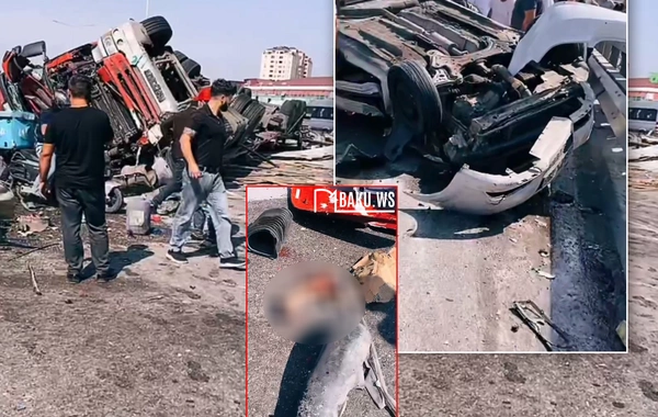 Bakı-Sumqayıt yolunda DƏHŞƏTLİ QƏZA - TIR-la minik maşını toqquşdu