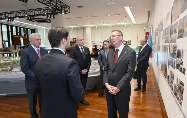 Latviya Prezidenti Edqars Rinkeviçs "Bakı Ağ Şəhər"də olub