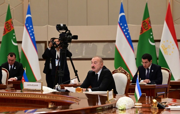 İlham Əliyev Mərkəzi Asiya Dövlət Başçılarının 7-ci Məşvərət Görüşünün iclasında çıxış edib