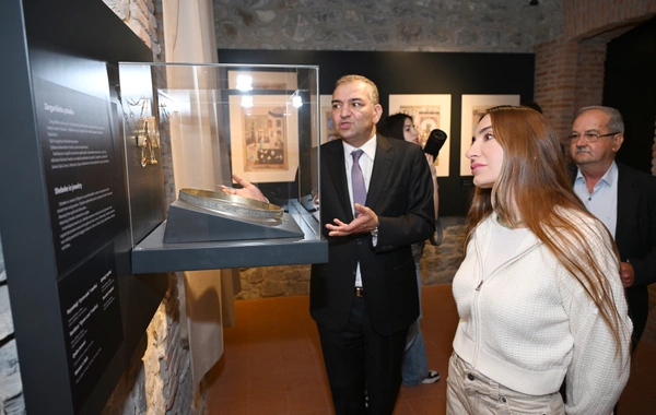 Leyla Əliyeva və Arzu Əliyeva Şəkidə tarixi-memarlıq abidələrinin bərpadan sonra açılışında iştirak ediblər