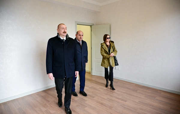 Президент Ильхам Алиев принял участие в открытии 2-го жилого комплекса в Агдаме