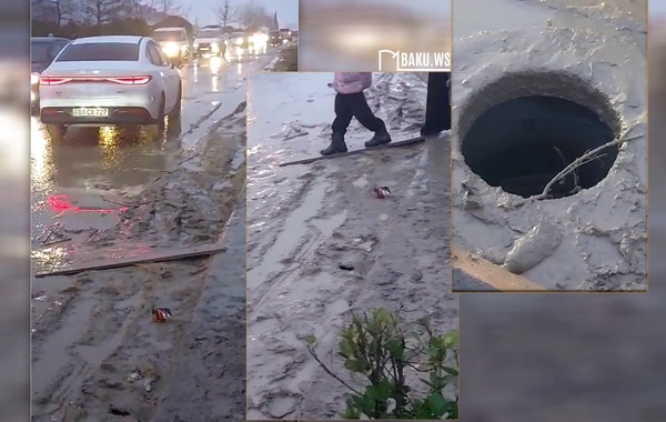 Masazırda biabırçı vəziyyət - Məktəbin qarşısında dərin quyu təhlükə yaratdı