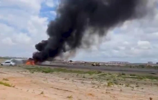 Plane on fire in Africa with minister on board captured on video