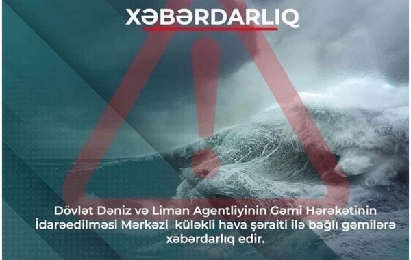 Küləkli hava şəraiti ilə bağlı gəmilərə xəbərdarlıq edilib