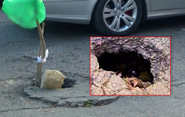 На дороге в Баку образовалась дыра: какой структуре принадлежит проходящая там труба?