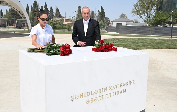 İlham Əliyev və Mehriban Əliyeva Gәncә Memorial Kompleksində görülən işlərlə tanış olublar