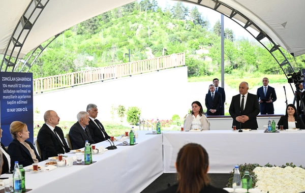 İlham Əliyev Zəngilan şəhərində sakinlərlə görüşüb, "Zangilan City Park Hotel"in təməlini qoyub