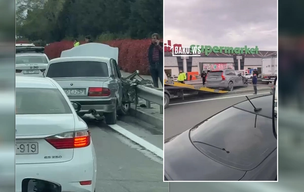 Mərdəkan şosesində AĞIR QƏZA - Maşınlar arakəsməyə çırpıldı