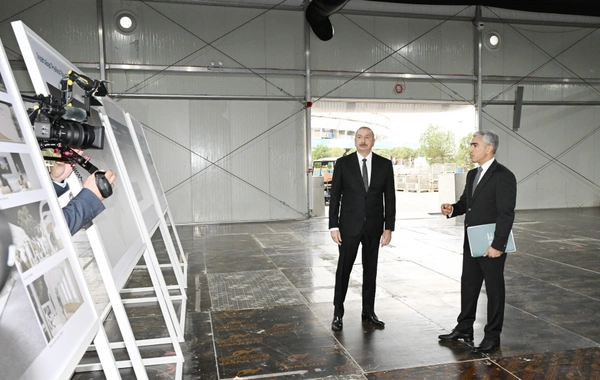 İlham Əliyev Olimpiya Stadionunun ərazisində COP29-a hazırlıqla bağlı görülən işlərlə tanış olub