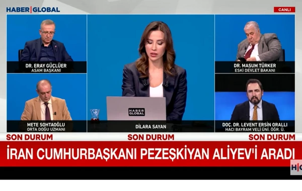 A phone conversation between Masoud Pezeshkian and Ilham Aliyev was discussed on a Turkish TV channel