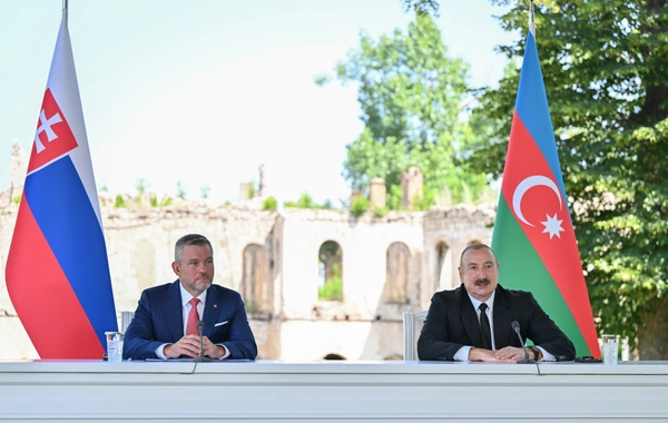 Azərbaycan və Slovakiya prezidentləri mətbuata bəyanatlarla çıxış ediblər