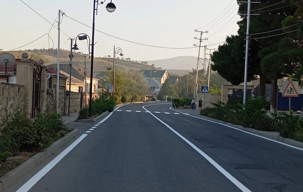 Şabran şəhərində yol nişanlanma işləri həyata keçirilib