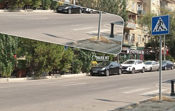 Bakının mərkəzində BİABIRÇILIQ - Restoran piyadaların yolunu kəsib