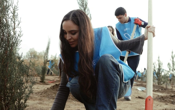 Leyla Əliyeva Mingəçevirdə ekoloji aksiyalarda iştirak edib