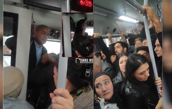 Bakıda avtobusda BİABIRÇILIQ - Sürücü ilə sərnişinlər arasında mübahisə düşdü