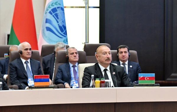 Prezident İlham Əliyev "ŞƏT plyus" formatında görüşdə çıxış edib