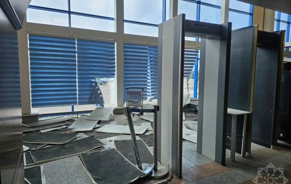 İranın dronla vurduğu Naxçıvan aeroportunun içindən GÖRÜNTÜLƏR