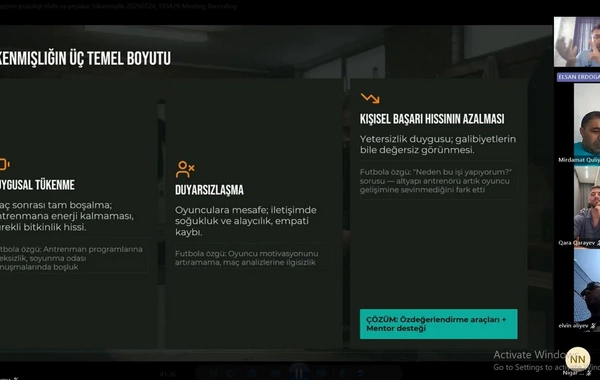 AFFA tərəfindən məşqçilər üçün vebinar keçirilib
