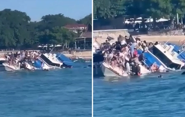 Balidə turistlərlə dolu gəmi batıb - ANBAAN GÖRÜNTÜLƏR