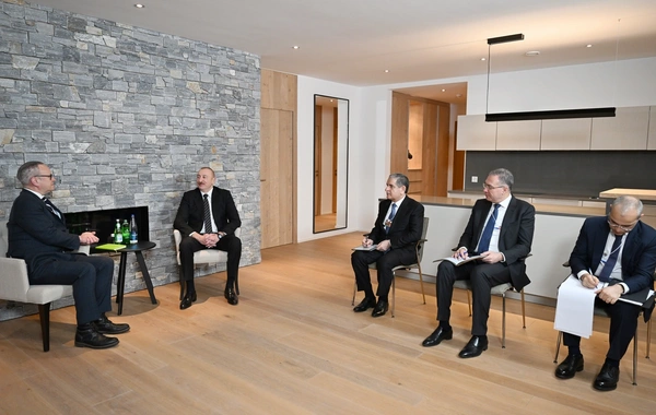 Президент Ильхам Алиев встретился в Давосе с президентом компании Dell Technologies по Европе, Ближнему Востоку и Африке