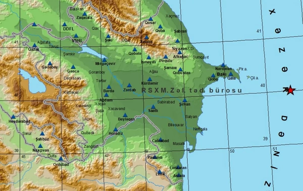 Xəzər dənizində 4,2 maqnitudalı zəlzələ baş verib
