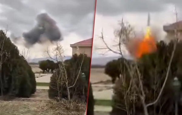 Naxçıvanda məktəb yaxınlığına düşən dronun ANBAAN PARTLAMA ANI