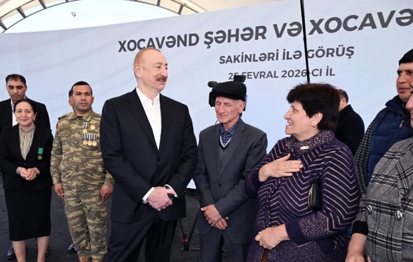 İlham Əliyev Xocavənd şəhər və Xocavənd kənd sakinləri ilə görüşüb