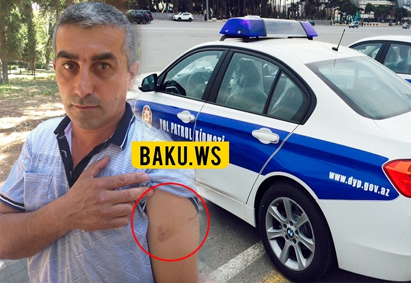 Azərbaycanda sürücü ilə yol polisi arasında insident yaşanıb