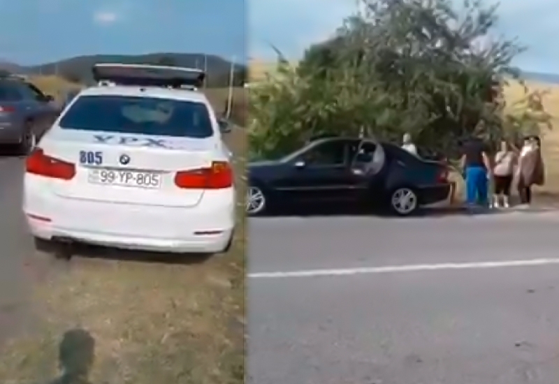 Yol polisi yolda qalan sürücüyə jest etdi - VİDEO