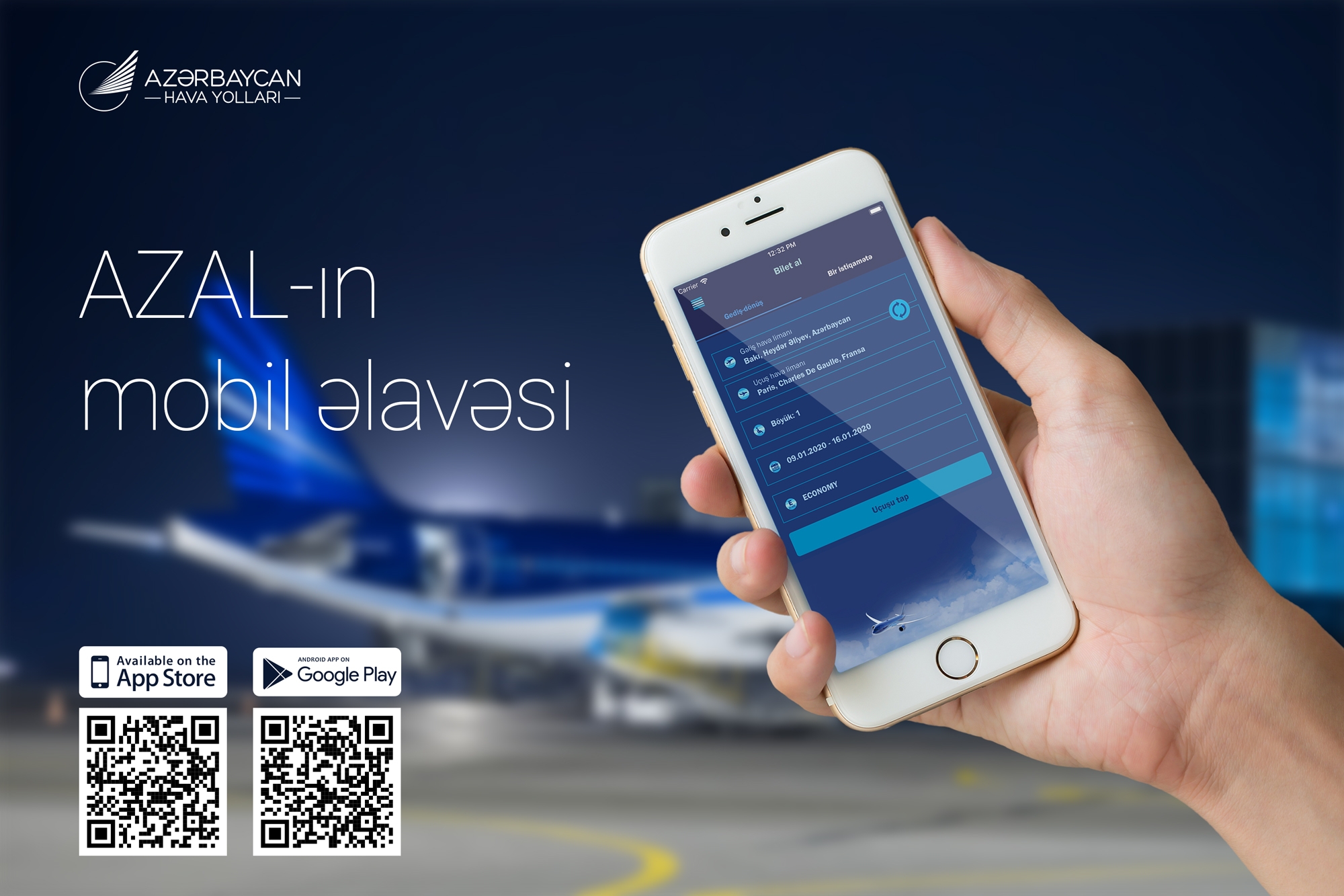 "Azərbaycan Hava Yolları" iPhone və Android smartfonları üçün mobil əlavəni təqdim etdi