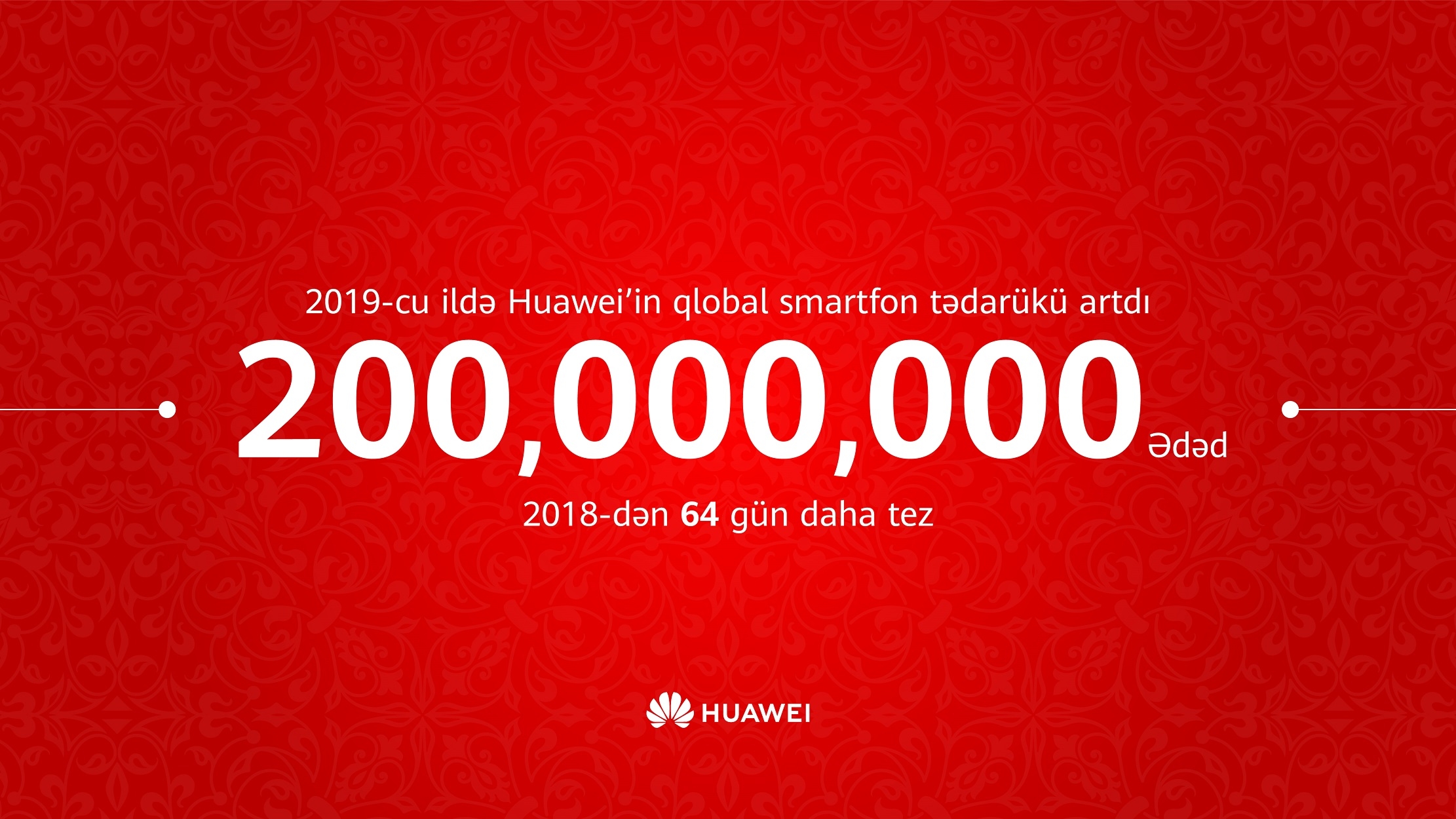Huawei şirkəti 2019-cu il üçün 200 milyon smartfon satmaqla rekorda imza atıb