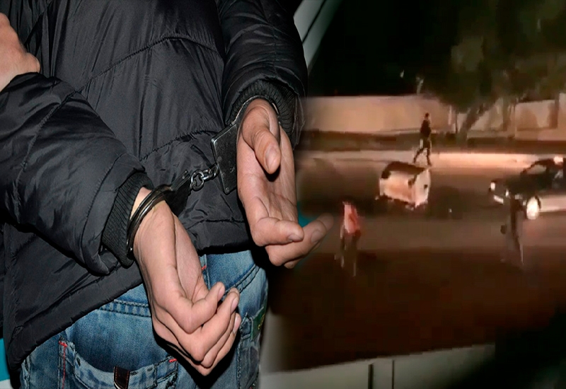 Bakı polisi yolu kəsib, qadınlara hücum edən şəxsləri saxladı - VİDEO