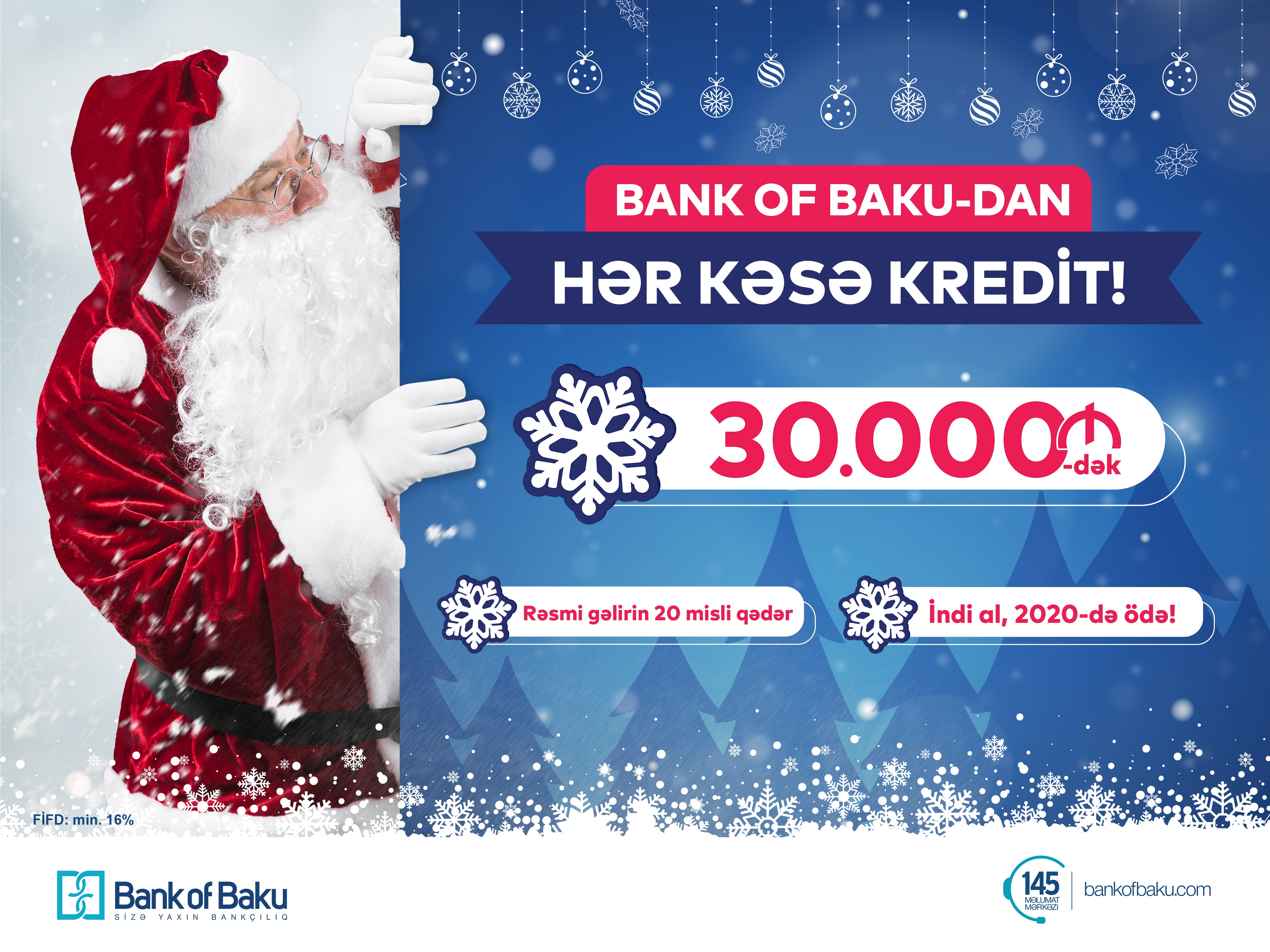 Bank of Baku-dan HƏR KƏSƏ 30.000 AZN-dək KREDİT: İNDİ AL, 2020-də ÖDƏ!
