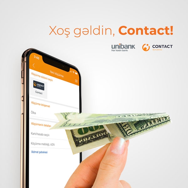 “Contact” pulköçürmə sistemi indi Unibank Mobile-da