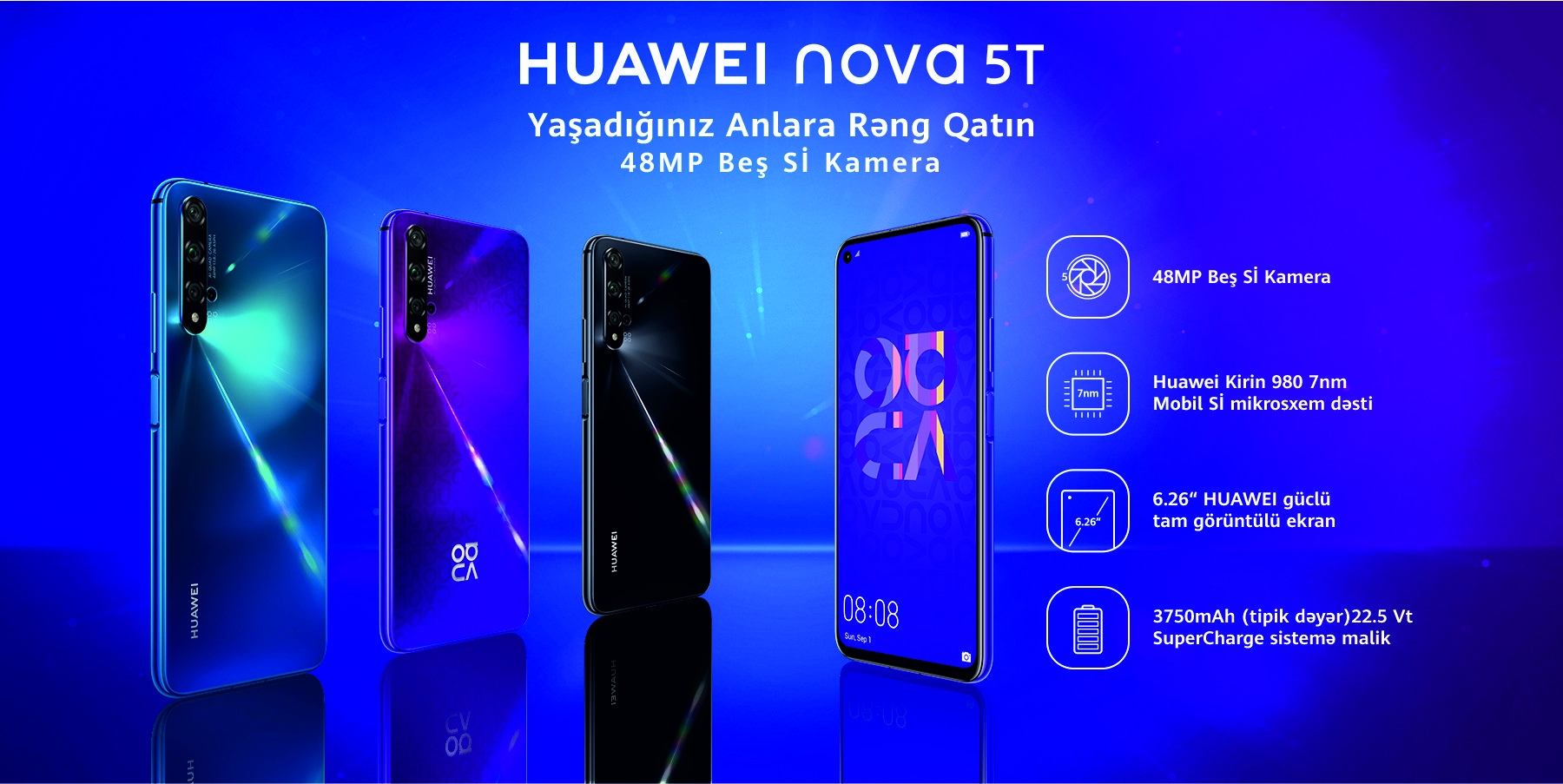 Sabah Yeni Ulduz Huawei Nova 5T modelinin rəsmi təqdimatı keçiriləcək