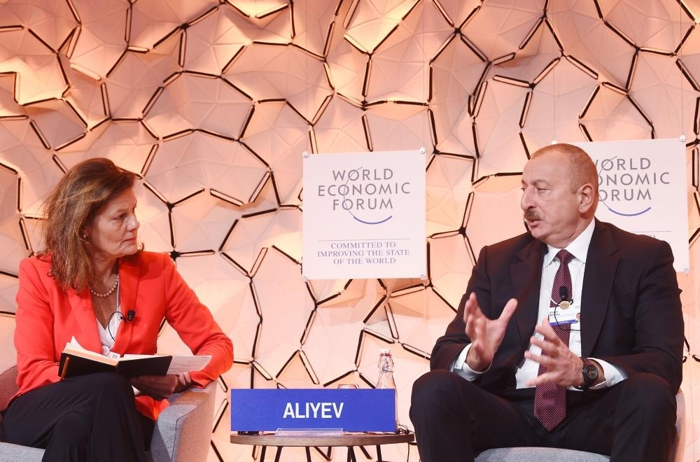 Prezident Davos Forumunun “Strateji baxış: Avrasiya” mövzusunda panelində iştirak edib - FOTO