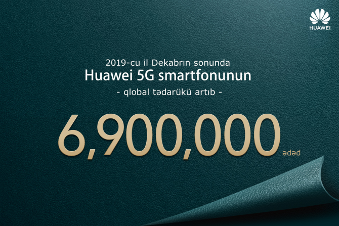 “Huawei” 2019-cu ildə dünyaya yeni nəsil əlaqə gətirən 6.9 milyon 5G smartfonu bazara çıxarmışdır