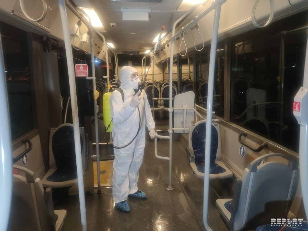 Koronavirusa görə “BakuBus” avtobusları dezinfeksiya olunur - VİDEO