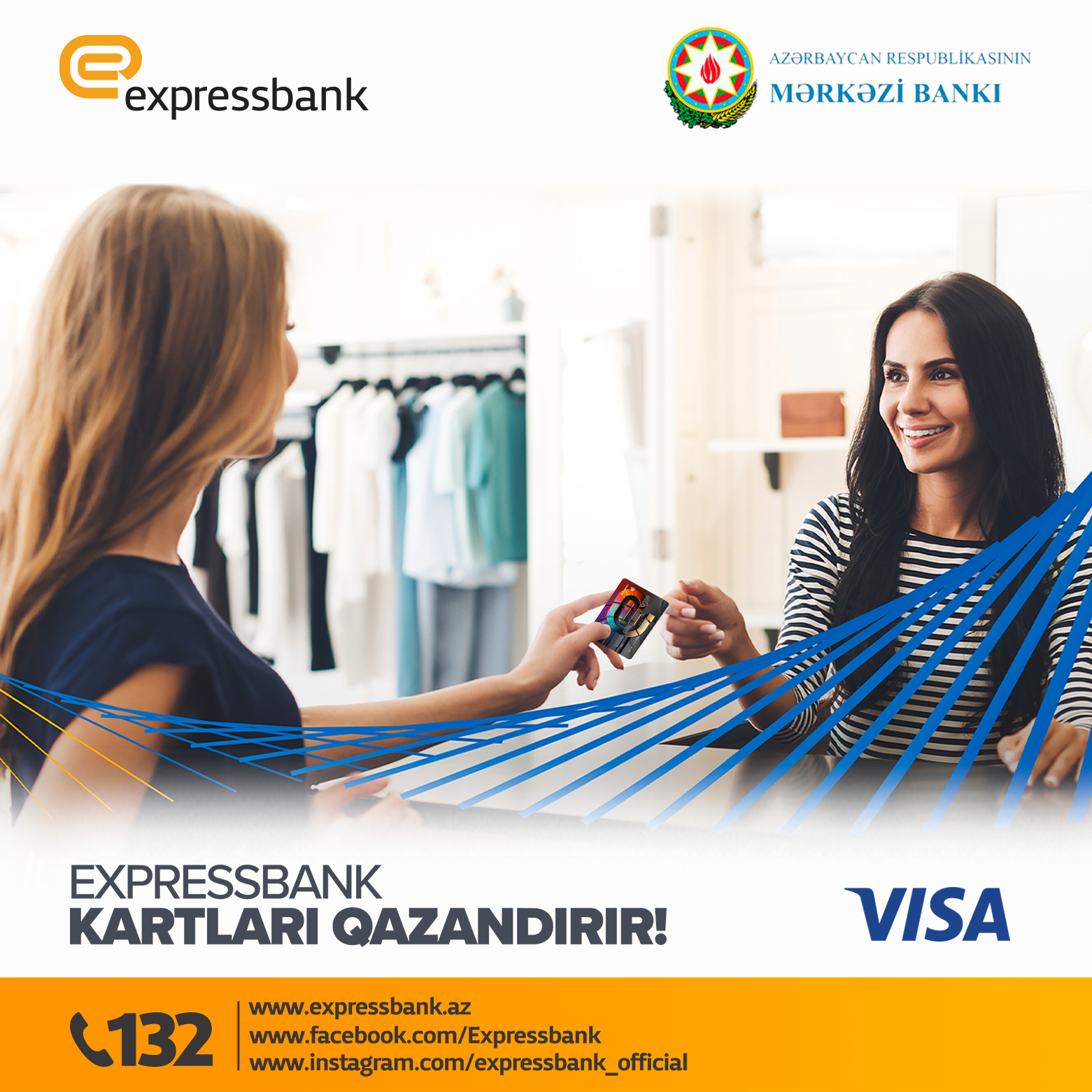 Expressbank-ın kartları ilə “Visa kartları ilə ödəniş qazandırır” adlı lotereyaya qoşulun!